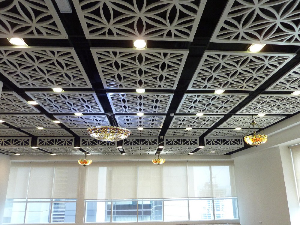 10MM carved and hollowed-out perforated foam board is used for ceiling decoration